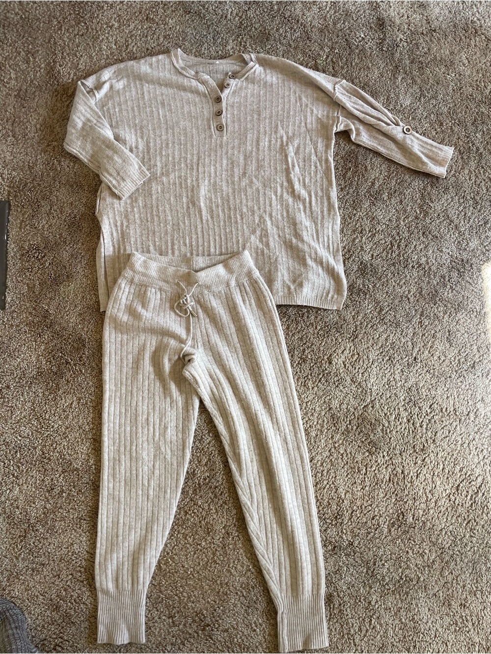 Intimately Free People Lounge Set Women’s Size S Cozy Fall Oat Cabincore Winter